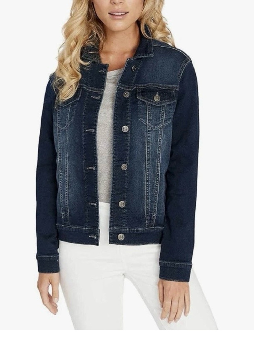 Buffalo David Bitton Med Knit Jean jacket front pockets